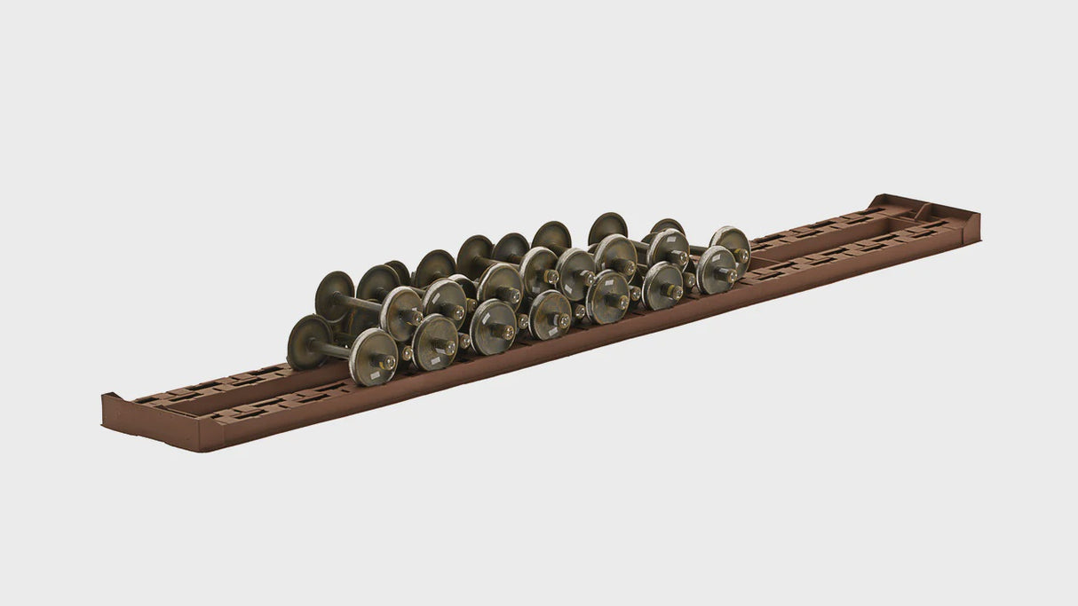 Class One Model Works HO 60-FT MINERAL BROWN WHEEL RACK W/22 WHEELSETS