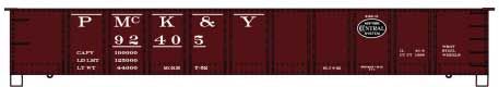 Accurail HO AAR 41' Steel Gondola - Kit -- Pittsburgh, McKeesport & Youghiogheny (Boxcar Red, black, NYC System Logo)