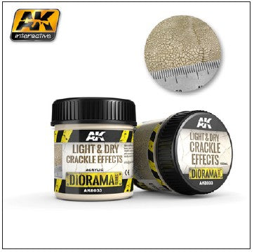 AK Interactive Diorama Series: Light & Dry Crackle Effects Acrylic 100ml Bottle - AKI8033