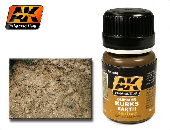 AK Interactive Summer Kursks Earth Ochre Wash Enamel Paint 35ml Bottle - AKI80