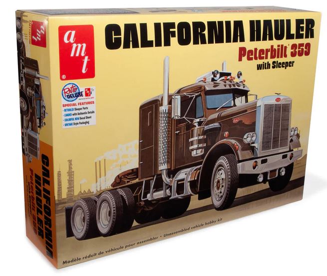 AMT 1/25: Peterbilt 359 California Hauler w/Sleeper Plastic Model Kit - AMT1327