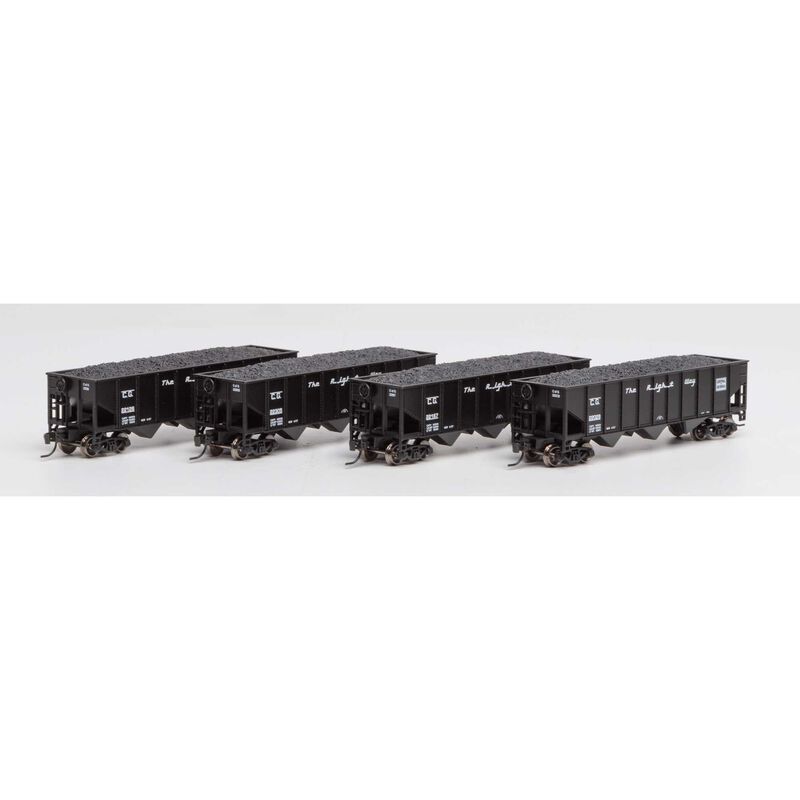 Athearn N 40' 3-Bay Ribbed Hopper w/Load, CG #1 (4) - ATH25571