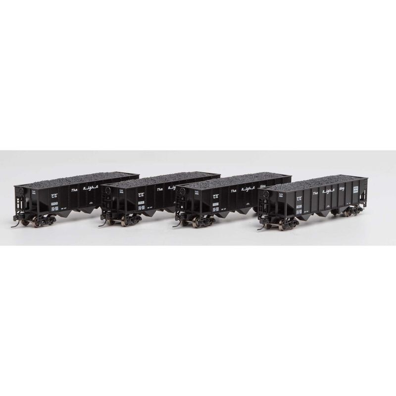 Athearn N 40' 3-Bay Ribbed Hopper w/Load, CG #2 (4) - ATH25572