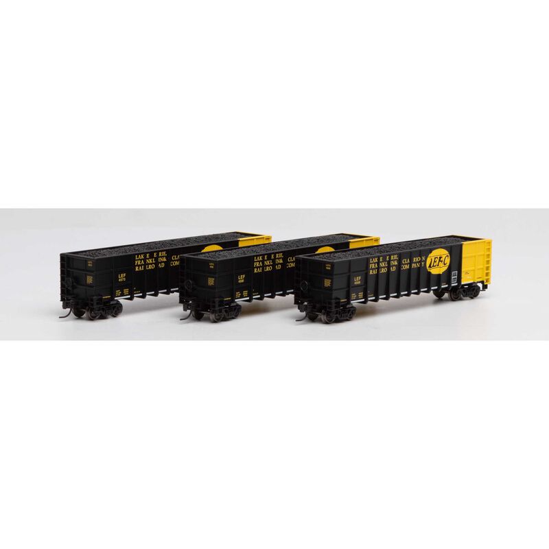 Athearn N Thrall High Side Gondola w/Load, LEF&C #3 (3) - ATH3847