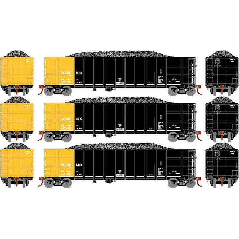 Athearn N Thrall High Side Gondola w/Load, ZCCX #3 (3) - ATH3855