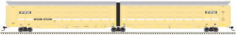 Atlas Articulated Auto Carrier - Ready to Run - Master(R) -- Trailer-Train BTTX #880253 (Faded; yellow, silver, black, white) - ATL20005819