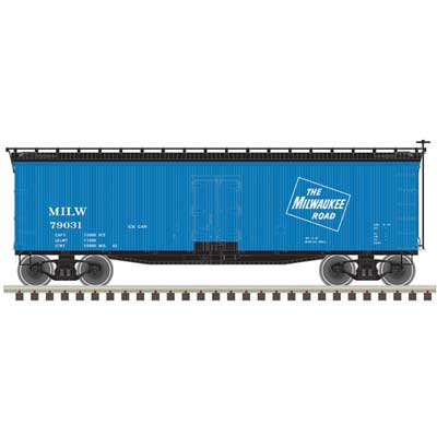 Atlas 40' Wood Reefer - Ready to Run - Master(R) -- Milwaukee Road 79018 (blue, black, Ice Service) - ATL20005845