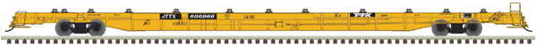 Atlas ACF 89' F89-J Flatcar with Deck Risers - Ready to Run -- Trailer-Train JTTX #601492 (2000s Yellow, black) - ATL20006112