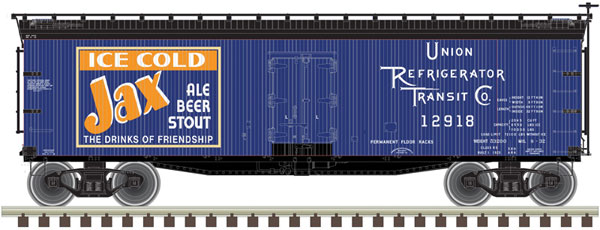 Atlas ATL20006323 40' Wood Reefer - Ready to Run -- Jax 12918 (blue, black, orange, white) - ATL20006323