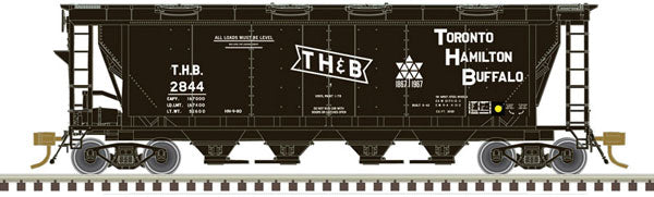 Atlas Slab-Side Covered Hopper - Ready to Run - Master(R) -- Toronto, Hamilton & Buffalo 2845 (black, white) - ATL20006373