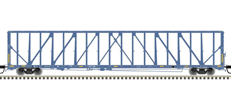 Atlas 73' Center-Partition (Centerbeam) Flatcar - Ready to Run - Master(R) -- First Union Rail NDYX 735970 (blue, white) - ATL20006481