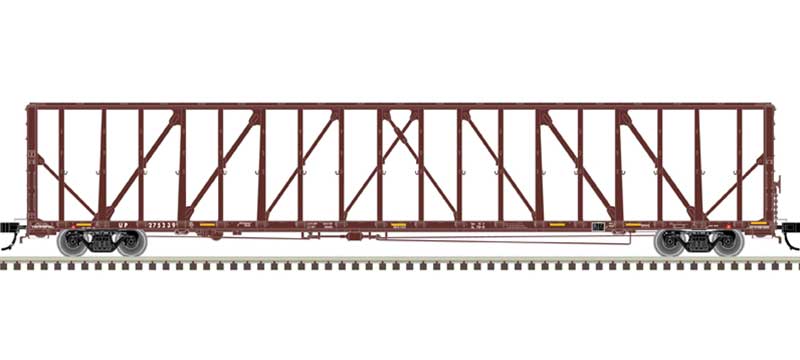 Atlas 73' Center-Partition (Centerbeam) Flatcar - Ready to Run - Master(R) -- Union Pacific 275227 (Boxcar Red, white) - ATL20006498