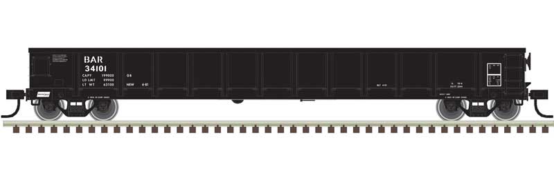 Atlas Evans 52' Gondola - Ready to Run -- Bangor & Aroostook 34105 (black) - ATL20006854