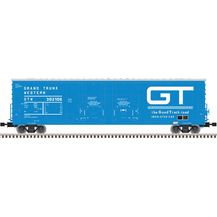Atlas Evans 53' Double Plug-Door Boxcar - Ready to Run - Master(R) -- Grand Truck Western #302106 (blue, white) - ATL50005201