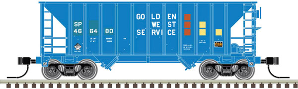 Atlas Greenville 100-Ton 2-Bay Hopper - Ready to Run - Master(TM) -- Southern Pacific #466480 (Ex-GVSR; blue, yellow, red) - ATL50005386
