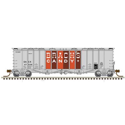 Atlas 4180 Airslide Covered Hopper - Ready to Run - Master(R) -- Brach's Candy 47534 (gray, red, maroon) - ATL50005810