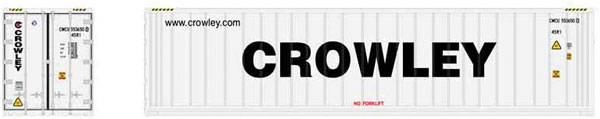 Atlas 40' Reefer Container 3-Pack - Master(R) -- Crowley CMCU #5536692, 5536732, 5536753 (Set #2; white, black) - ATL50006003