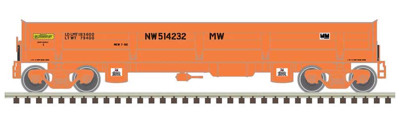 Atlas N Difco Side-Dump Car - Ready-to-Run - Master(R) -- Norfolk and Western 514250 (orange)
