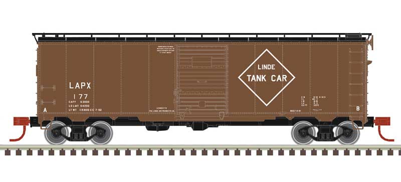 Atlas N 1932 ARA 40' Steel Boxcar - Ready to Run - Master(R) -- Linde Air Products 177 (Boxcar Red, white) - ATL50006106