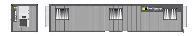 Atlas HO 40' Mobile Office Container - Assembled -- Triumph (two-tone gray)
