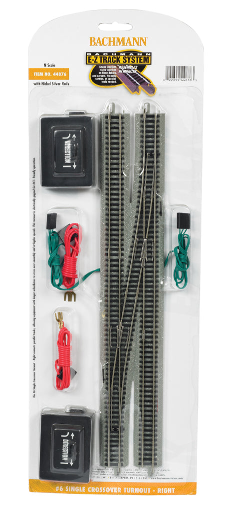 Bachmann Trains N E-Z Track(R) #6 Single Crossover -- Right Hand - BAC44876