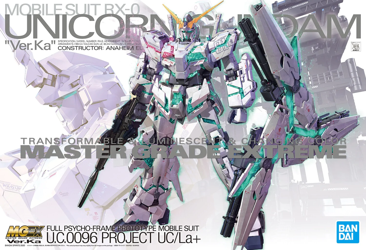 Bandai 1/100 MGEX Master Grade Extreme Mobile Suit RX-0 Unicorn Gundam "Ver.Ka"