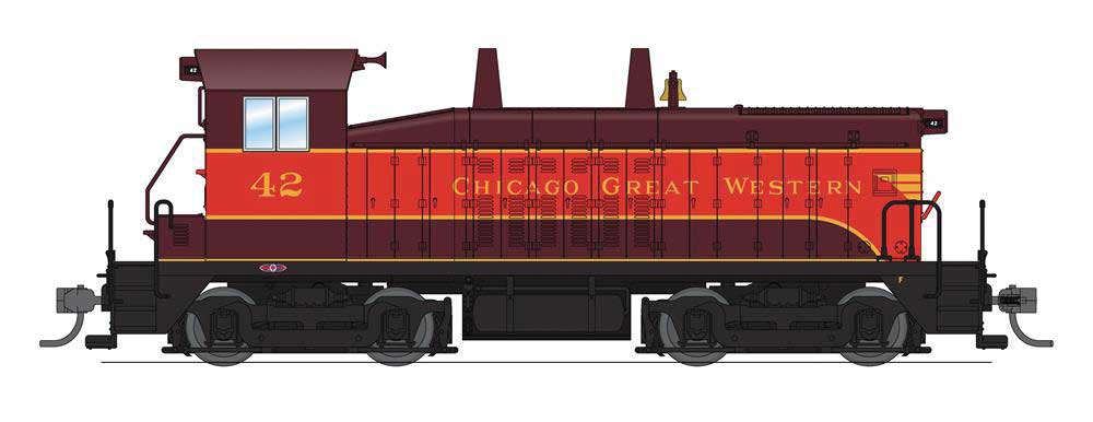 Broadway Limited EMD NW2 - Sound and DCC - Paragon4(TM) -- Chicago Great Western 42 (maroon, red) - BLI6723