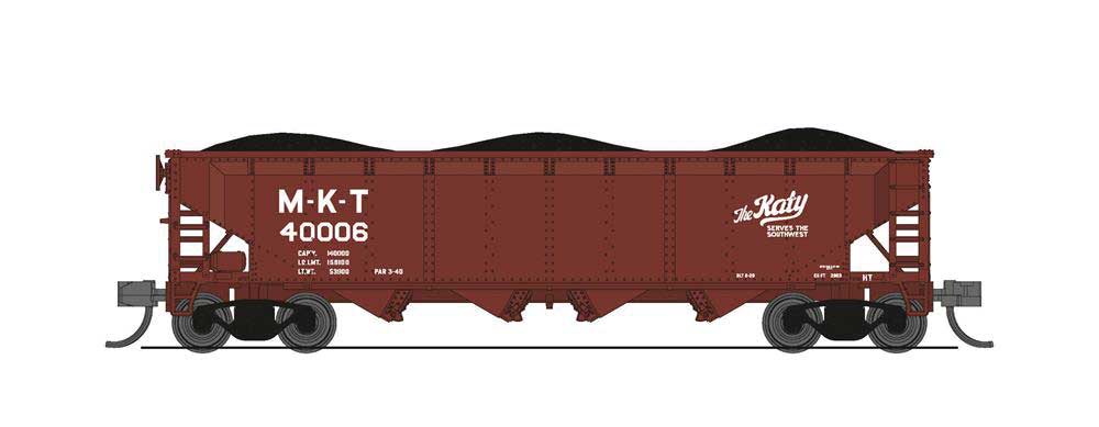 Broadway Limited N, ARA 70 Tn Quad Hopper, MKT, Katy S.West, 4 Pk A - BLI7429