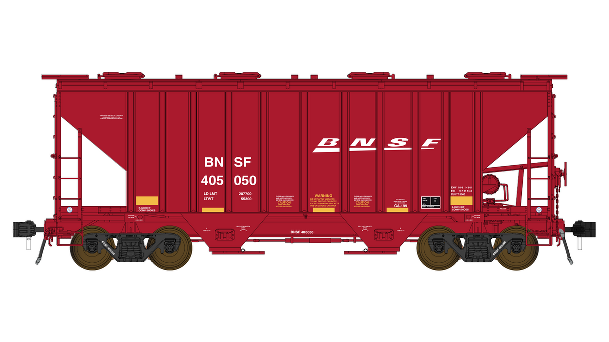 Class One Model Works PS 3000CD Two-Bay Hopper Car - BNSF - Tuscan BNSF 405004