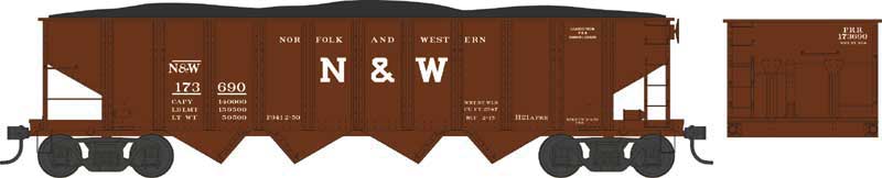 Bowser N Scale H21 Hopper Norfolk & Western #173690 - BOW38098