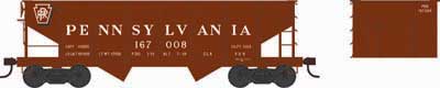 Bowser PRR Class GLa 2-Bay Open Hopper - Ready to Run -- Pennsylvania Railroad 167008 (Tuscan, Shadow Keystone) - BOW38173