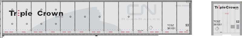 Bowser 53' Dura Plate RoadRailer Trailer - Ready to Run -- Norfolk Southern Triple Crown 361101 (Ex-CN, gray, Medium Logo) - BOW42970