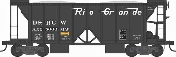 Bowser HO 70-Ton 2-Bay Ballast Car, D&RGW #25000 - BOW43104