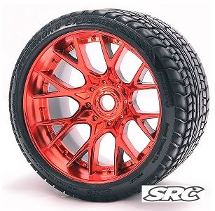 Sweep Racing MT ROAD CRUSHER BELTED TIRE - RED - C1001R