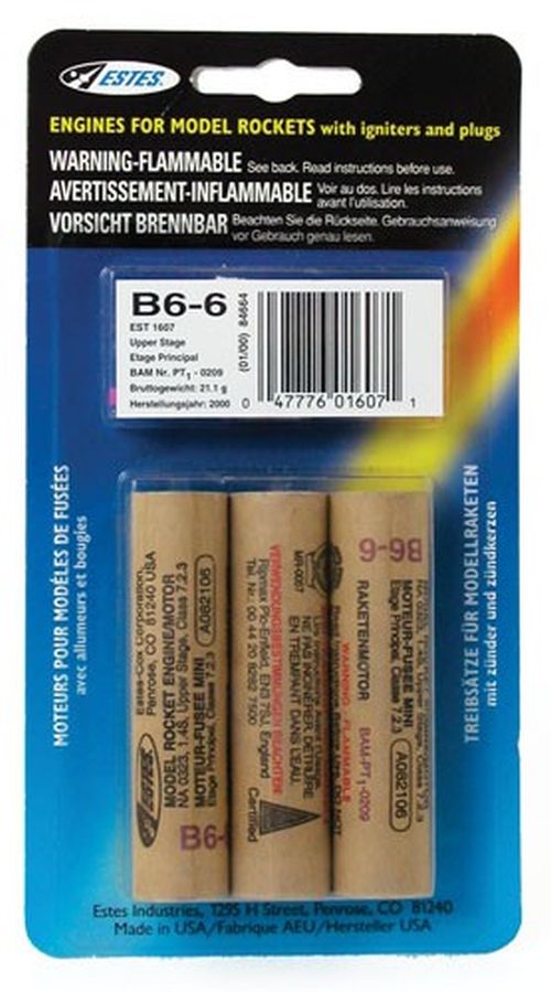 Estes B6-6 Standard Engine (3) - EST1607
