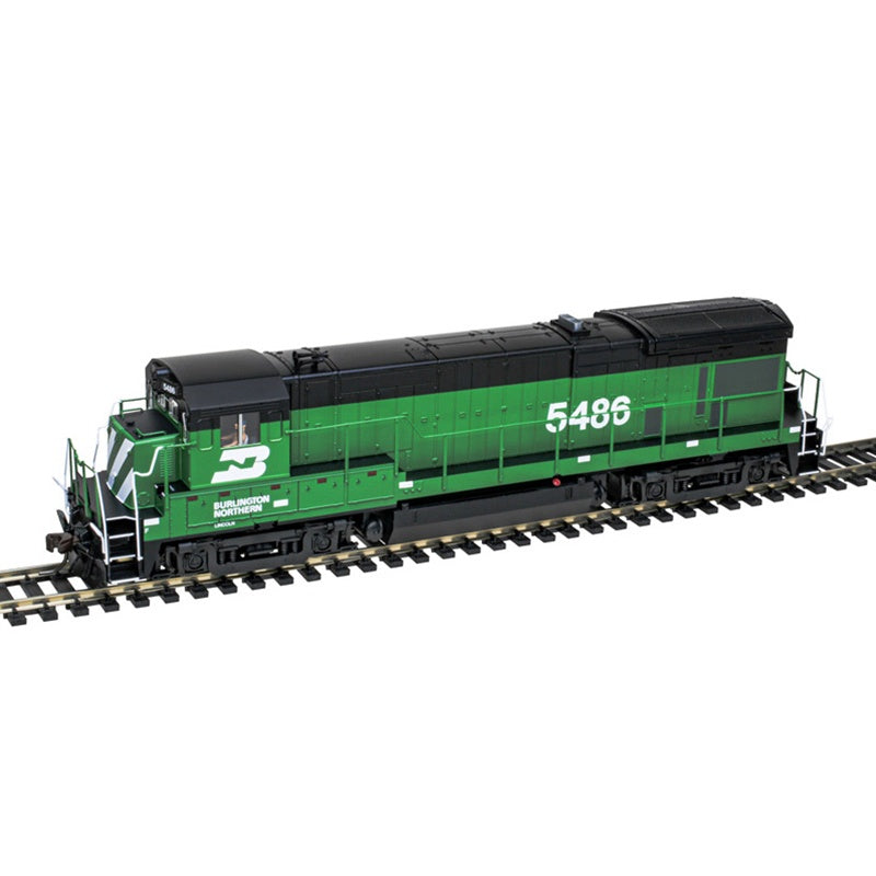 GE B30-7 Low Nose - Standard DC - Master(R) Silver -- Burlington Northern (BN) #5491 (Cascade Green, black, white)