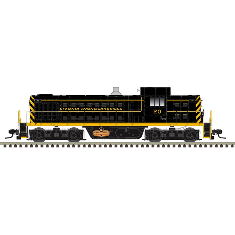 Atlas HO Alco RS1 - Standard DC - Master(R) -- Livonia, Avon & Lakeville #20 (black, yellow)