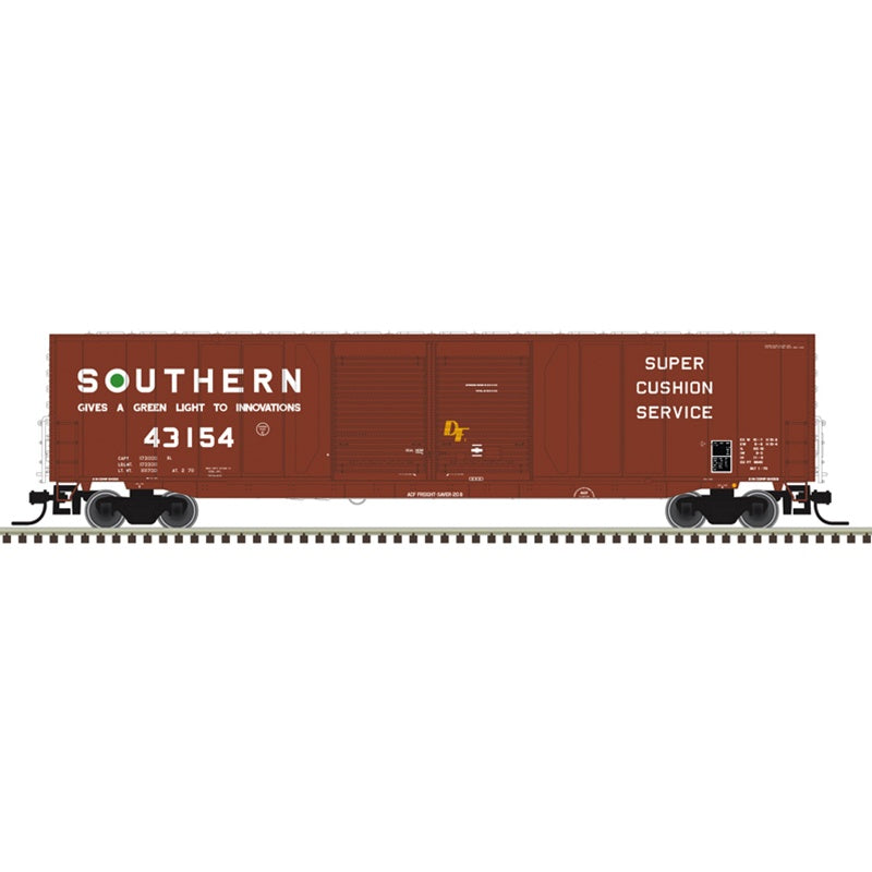 Atlas HO ACF 60' Double-Door Auto Parts Boxcar - Ready to Run - Master(R) -- Southern Railway (SOU) #43150 (Boxcar Red, white, green)