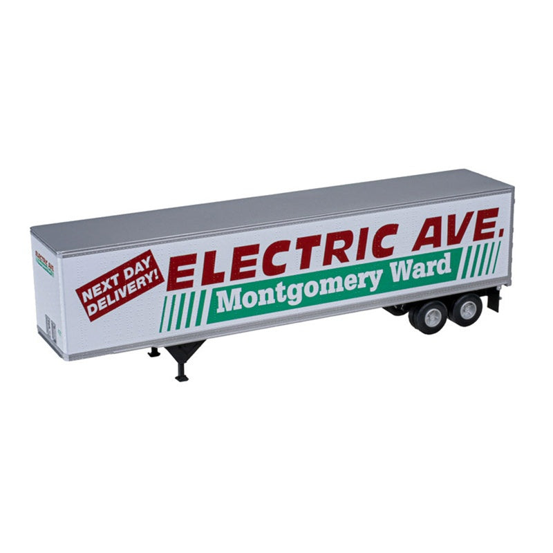 Atlas HO 45' Pines Trailer - Assembled -- Montgomery Ward #4128 (white, red, green)