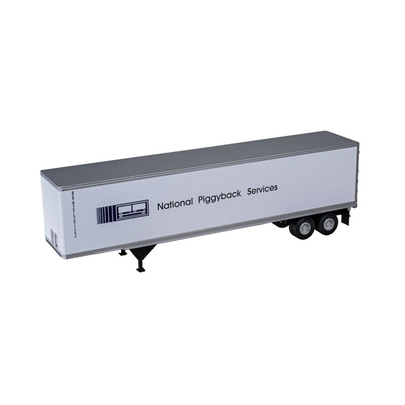 Atlas HO 45' Pines Trailer - Assembled -- National Piggyback Service #750122 (white, blue)