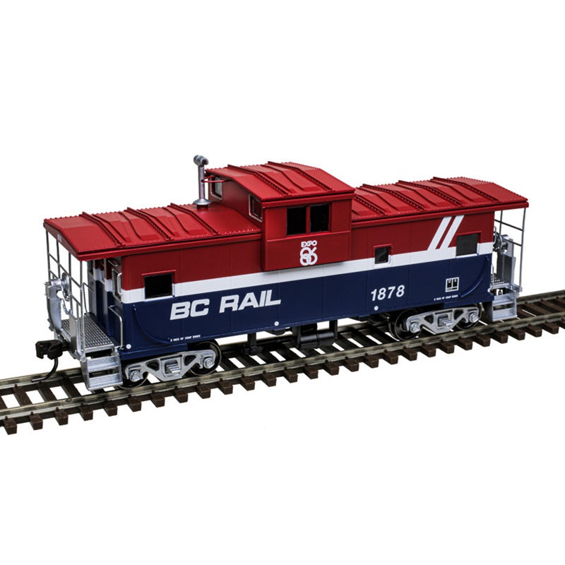 Atlas HO Extended-Vision Caboose - Ready to Run - Master(R) -- BC Rail (BCR) #1875 (red, white, blue)