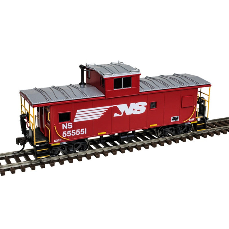 Atlas HO Standard-Cupola Caboose - Ready to Run - Master(R) -- Norfolk Southern (NS) #555551 (red, white)