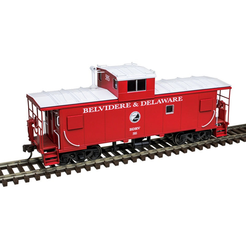 Atlas HO Standard-Cupola Caboose - Ready to Run - Master(R) -- Belvidere & Delaware (B&D) #595 (red, black)