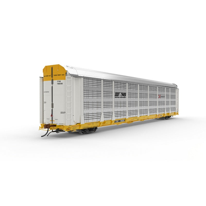 Atlas HO Trinity Hourglass Auto Rack - Ready to Run - Master(R) -- Norfolk Southern #708241 (white, yellow, black, Horse Head Logo)