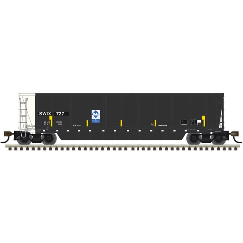 Atlas HO Coalveyor Bathtub Gondola - Ready to Run - Master(R) -- Hampton Capital SWIX #767 (black, orange, yellow conspicuity marks)