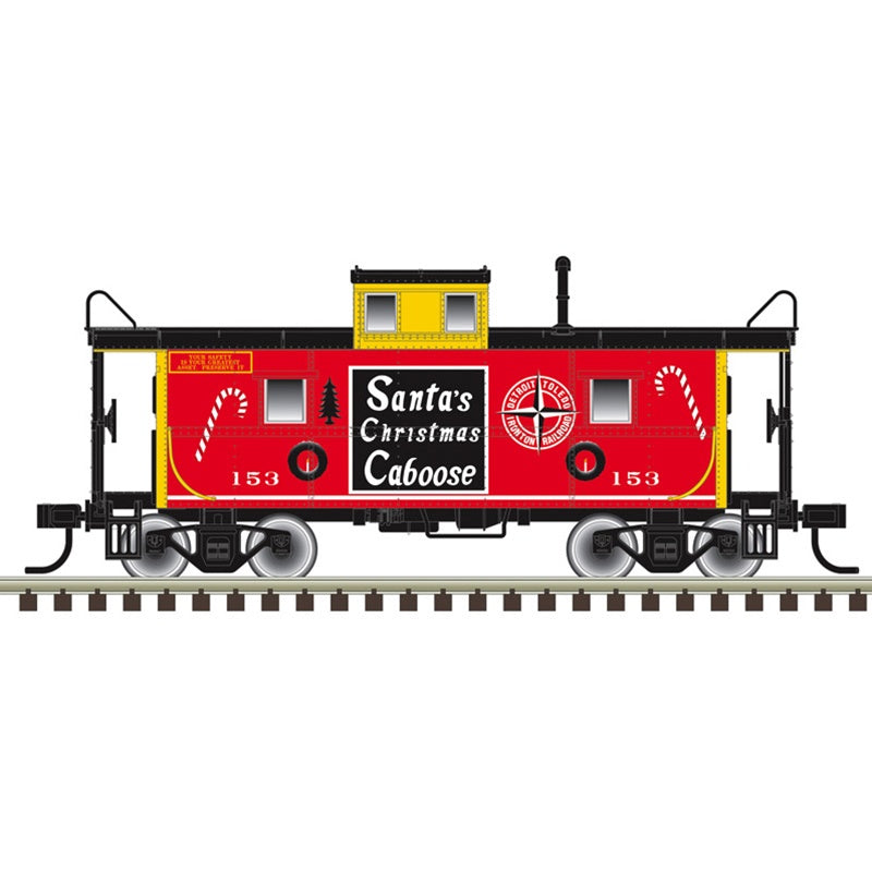 Atlas HO C&O - Style Steel Center-Cupola Caboose - Ready to Run -- Detroit, Toledo and Ironton #153 (Christmas Caboose, red, yellow, black))