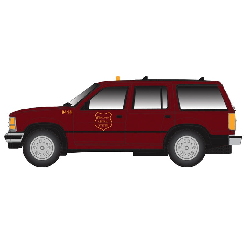 Atlas HO 1993 Ford(R) Explorer - Assembled -- Wisconsin Central (WC) (maroon, yellow)