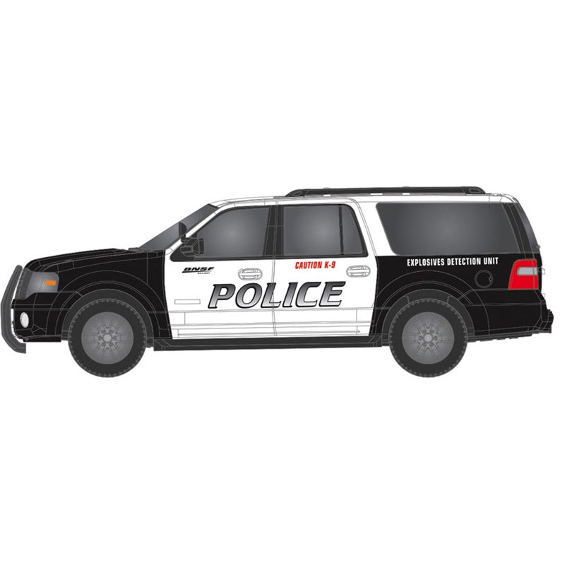 Atlas HO 2007 Ford Expedition - Assembled -- BNSF Railway (black, white)