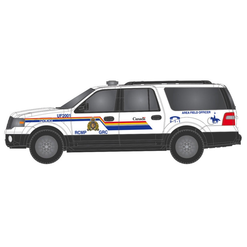 Atlas HO 2007 Ford Expedition - Assembled -- Royal Canadian Mounted Police RCMP (white, black, blue, red)