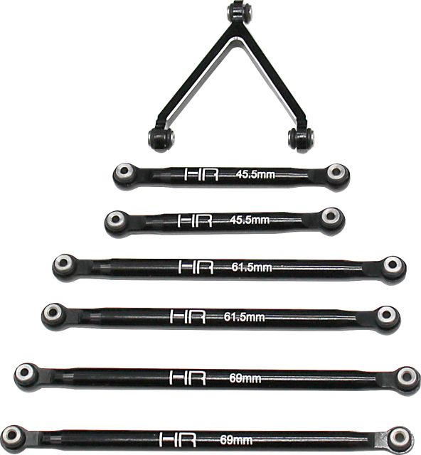 Hot Racing Aluminum Link Set for 5.25" (133.5mm) Wheelbase, for Axial SCX24 - HRASXTF133A01